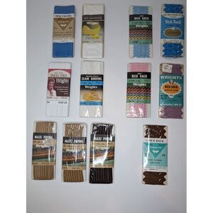 Lof Of 12 Vintage Wrights Rick Rack/ Hem Facing/ Seam Binding‎ & Maxi Piping